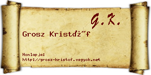 Grosz Kristóf névjegykártya