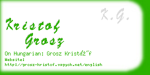 kristof grosz business card